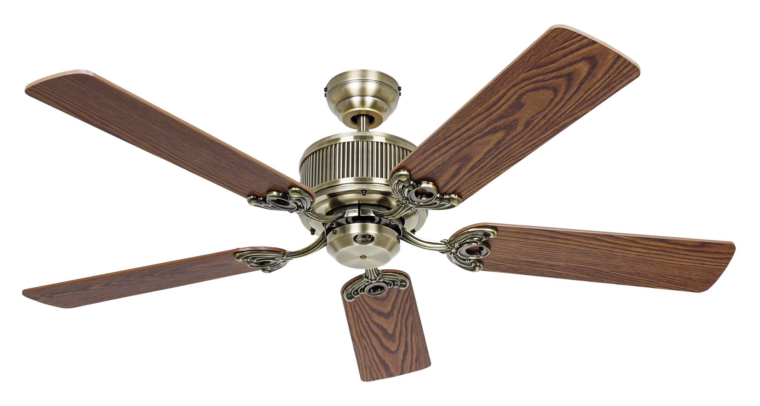 CasaFan Deckenventilator ECO ELEMENTS 132 Messing antik - Eiche antik/Buche