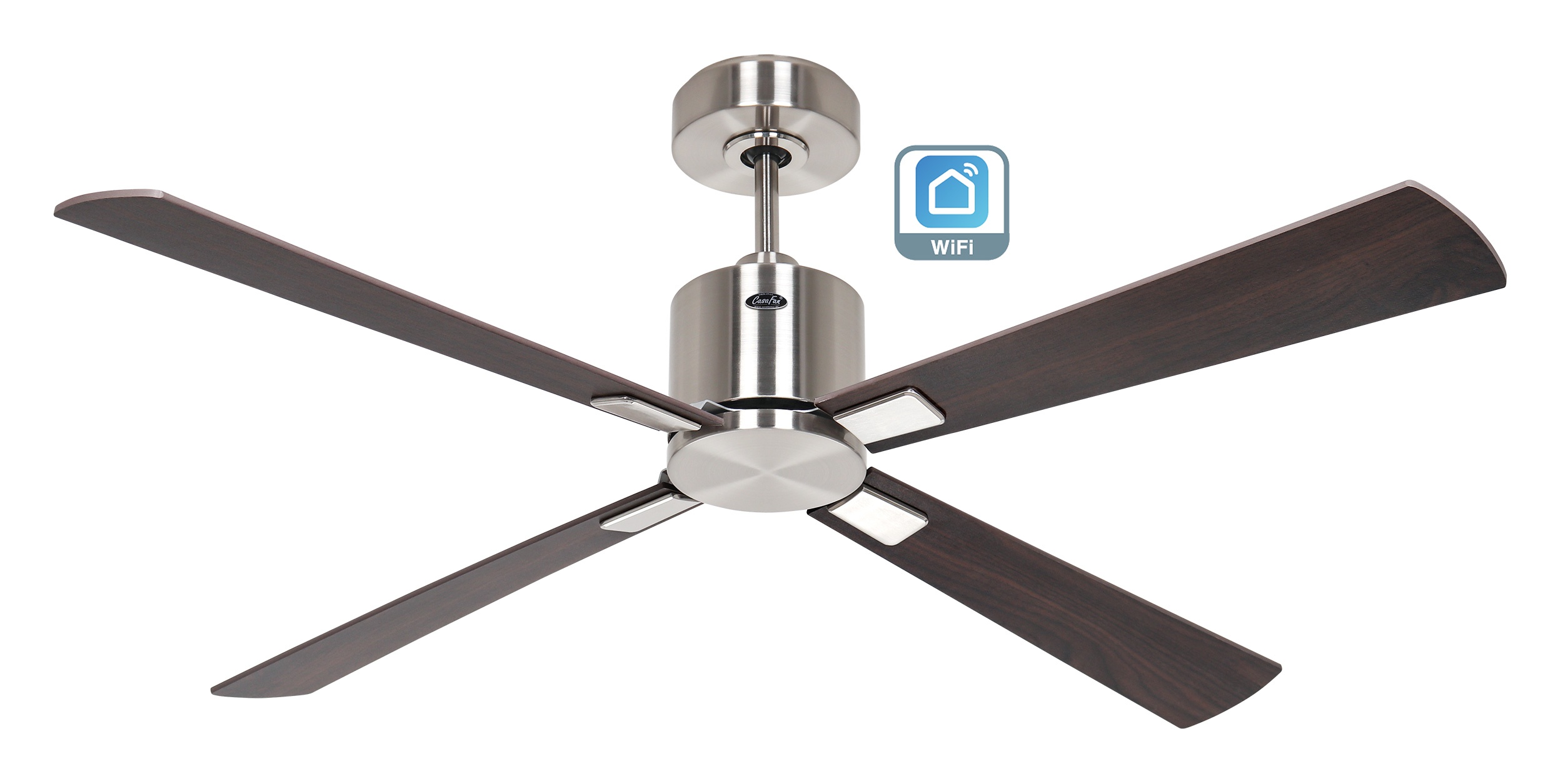 CasaFan Deckenventilator ECO CONCEPT 132 Chrom gebürstet - Nussbaum/Kirsche WiFi